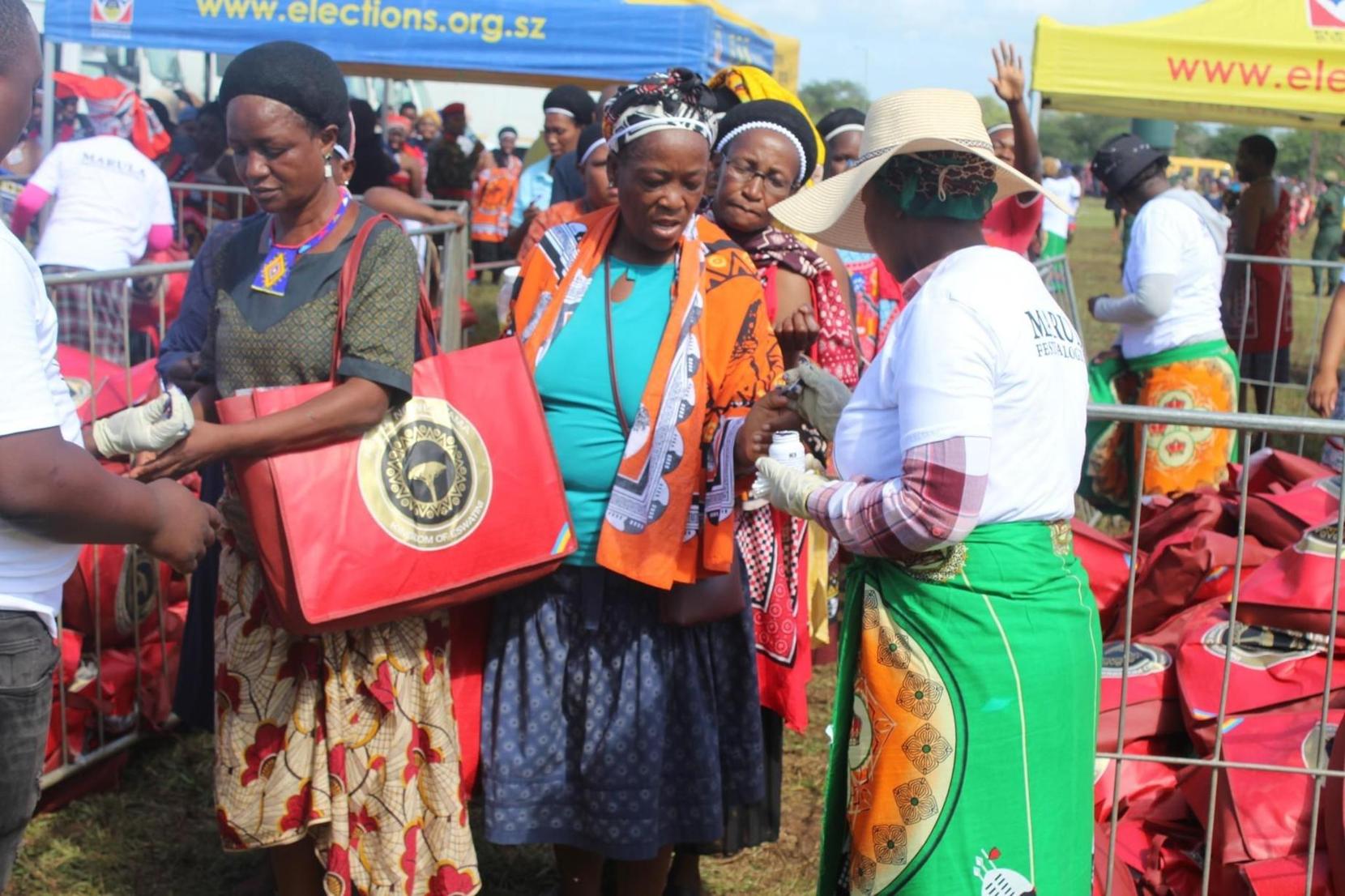 Women interacting in a community setting